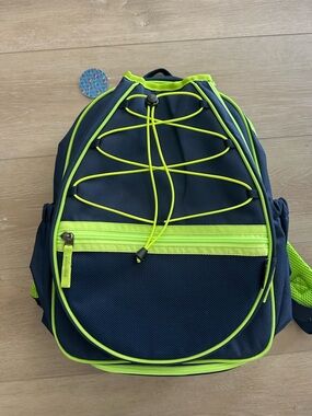 Kids  Navy and Neon Green Tennis backpack